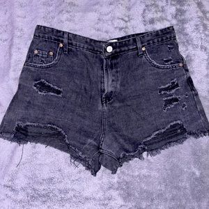 Women’s black, ripped ‘Love Tree’ shorts!